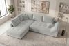 Couch Mykonos L Form in Samtstoff - Cordstoff - hellgrau - Links Bild 4