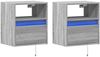 vidaXL Wand-Nachttische mit LED-Leuchten 2 Stk. Grau Sonoma 3307986 Bild 3