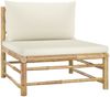 vidaXL 8-tlg. Garten-Lounge-Set mit Cremeweißen Kissen Bambus 3058219 Bild 5