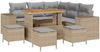 vidaXL Gartensofa-set mit Kissen 9 pcs Beige und Hellgrau Poly-Rattan 3363962 Bild 2
