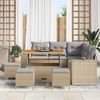 vidaXL Gartensofa-set mit Kissen 9 pcs Beige und Hellgrau Poly-Rattan 3363962 Bild 3