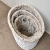 Wäschebox 3er SET Wäschekorb Wäschesammler Wäschetonne Wäschetruhe Weide Rattan Bild 2