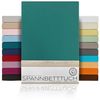 Beautex Spannbettlaken, Gummizug: rundum, (1 Stück), gekämmte Baumwolle Premium Jersey, 160g/m², Petrol, Topper - 100 x 200 x 15 cm Bild 4