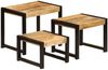 vidaXL Satztische 3 Stk. Massivholz Mango [247404] Bild 2