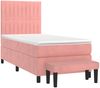 vidaXL Boxspringbett mit Matratze Rosa 100x200 cm Samt 3137952 Bild 3