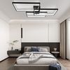 ZMH LED Deckenleuchte Wohnzimmer Deckenlampe Schwarz - Modern 72W 80CM Wohnzimmerlampe Dimmbar mit Fernbedienung Schlafzimmerlampe Rechteck Metall-Design für Schlafzimmer Kinderzimmer küchen Bild 3