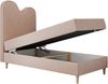 Kinderbett FLOW, Boxspringbett für Kinder, mit hohem Kopfteil, Einzelbett mit Matratze - 90x180 - Hellrosa Velours - Topper Visco Bild 5