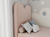 Kinderbett FLOW, Boxspringbett für Kinder, mit hohem Kopfteil, Einzelbett mit Matratze - 90x180 - Hellrosa Velours - Topper Visco Bild 3