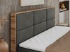 Boxspringbett mit Kopfteil und Topper, Polsterbett - ALBERO 2 - 200 x 200 cm - Dunkelgrau Velours - H4 Bild 4