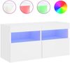vidaXL TV-Wandschrank mit LED-Leuchten Weiß 80x30x40 cm 837197 Bild 2