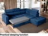 MEBLINI Schlafcouch mit Bettkasten - DORIAN - 263x232x89cm Rechts - Blau Samt - Ecksofa mit Schlaffunktion - Sofa mit Relaxfunktion und Kopfstützen - Couch L-Form - Eckcouch - Wohnlandschaft Bild 5