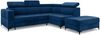 MEBLINI Schlafcouch mit Bettkasten - DORIAN - 263x232x89cm Rechts - Blau Samt - Ecksofa mit Schlaffunktion - Sofa mit Relaxfunktion und Kopfstützen - Couch L-Form - Eckcouch - Wohnlandschaft Bild 2