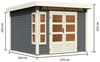 Gartenhaus Kastorf 6 - 274x274 cm, 28 mm Holz terragrau, Karibu Bild 2