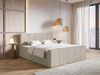 Selsey 'Cloudy II' Boxspringbett mit Bettkästen und Topper Chenille Taupe, 200x200 cm Bild 3