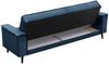 Sofa 3-Sitzer mit Bettfunktion Kaycee Samtvelours dunkelblau Bild 4