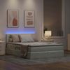 vidaXL Bett mit Stauraum und LED mit LED Hellgrau 140 x 200 cm Samt 3371397 Bild 5
