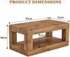 Couchtisch im industriellen Design mit Doppelschicht-Ablage aus MDF, in Walnuss oder Naturholz,45.5x93x53 cm Bild 5