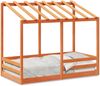 vidaXL Kinderbett mit Dach Wachsbraun 80x160 cm Massivholz Kiefer 847014 Bild 2
