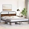 vidaXL Bettgestell ohne Matratze 150x200 cm Räuchereiche Holzwerkstoff 4100211 Bild 4