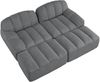 2-Sitzer Sofa 210×165×79 cm aus Granular Fleece rahmenlos modular mit 2 Ottomanen, grau Bild 5