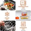 Refined Living Frischhaltedose 8er Glas Frischhaltedosen mit Deckel,Meal Prep Boxen,Lunchbox,BPA-frei, Borosilikatglas + BPA-freie Kunststoffdeckel mit Silikonring, (Borosilikatglas + BPA-freie Kunststoffdeckel mit Silikonring, (8 Größen im Set, Grau, ... Bild 3