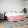 vidaXL Boxspringbett mit Matratze Rosa 180x200 cm Samt 3287823 Bild 3