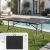 Sekey Bierzeltgarnitur Campingtisch Klappbar Partytisch Buffettisch Gartentisch Tragbar, 180 x 74 x 74 cm, für 6 Personen, Rattan Optik, bis 150kg Bild 2