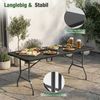 Sekey Bierzeltgarnitur Campingtisch Klappbar Partytisch Buffettisch Gartentisch Tragbar, 180 x 74 x 74 cm, für 6 Personen, Rattan Optik, bis 150kg Bild 4