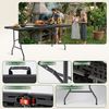 Sekey Bierzeltgarnitur Campingtisch Klappbar Partytisch Buffettisch Gartentisch Tragbar, 180 x 74 x 74 cm, für 6 Personen, Rattan Optik, bis 150kg Bild 3