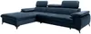 Vente-unique - SAMARA Sofa SamtStoff Blau - B 193 cm x H 75 cm x L 280 cm Bild 4