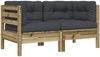 vidaXL Garten-Ecksofa mit Kissen 2 Stk. Kiefernholz Imprägniert 838156 Bild 2