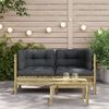vidaXL Garten-Ecksofa mit Kissen 2 Stk. Kiefernholz Imprägniert 838156 Bild 3