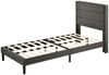 BlingBin Einzelbett Polsterbett Jugendbett (Bettgestell mit Lattenrost & Kopfteil), Textilbezug Leinen in Grau, 90 x 200 cm Bild 3