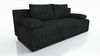 Wohnero 24 Zaya Premium Schlafsofa 201x91 cm mit Bettkasten & DL-Automatik – 201x137 cm Liegefläche, 3-Sitzer Sofa mit Schlaffunktion - Schwarz Bild 2