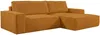 Vente-unique - AMELIA Sofa SamtStoff Orange - B 167 cm x H 85 cm x L 267 cm Bild 3