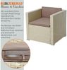 Polyrattan Loungesessel Gartensessel Rattan Sessel Gartenstuhl Rattanstuhl Beige Bild 4