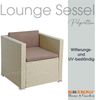 Polyrattan Loungesessel Gartensessel Rattan Sessel Gartenstuhl Rattanstuhl Beige Bild 2