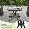 KOMFOTTEU Gartentisch, quadratischer Terrassentisch, mit robustem Metallrahmen Bild 4