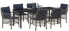 vidaXL Garten Essgruppe mit Kissen 7 pcs Grau und Schwarz Rattan 3380251 Bild 3
