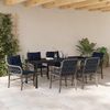 vidaXL Garten Essgruppe mit Kissen 7 pcs Grau und Schwarz Rattan 3380251 Bild 4