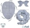 LuMali Kuschelnest 3in1 Babynest XXL Kokon Zopf Matte Kissen superweich wendbar doppelt, (3-teiliges Set: Zopf, Matte, Kissen), Neugeborene Baumwolle Velour antiallergisch wendbar Geschenk Geburt Bild 2