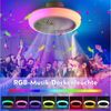 oyajia Deckenleuchte 50W RGB LED Deckenleuchte mit Bluetooth Lautsprecher, Deckenventilator, Luftzirkulationsfunktion, LED fest integriert, RGB Farbwechsel (3000~6500K), Dimmbar LED Deckenventilator Leuchte,für Schlafzimmer Küche Hotel Bild 4