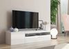 Dmora TV-Schrank Ardy, niedriges Wohnzimmer-Sideboard mit 2 Türen, Fernsehständer-Basis, 100 % Made in Italy, 150 x 40 x 37 cm, glänzendes Weiß, Bild 2
