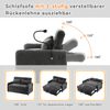 Merax Modernes Doppel-Klappschlafsofa, Multifunktionssofa mit Schlaffunktion, verstellbare Rückenlehne, Handyhalter, USB-Ladeanschluss, Grau Bild 5