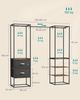 Songmics Kleiderschrank Kleiderständer hochbelastbar, 2 Schubladen, 4 Ablagen, braun Bild 3