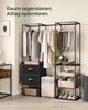 Songmics Kleiderschrank Kleiderständer hochbelastbar, 2 Schubladen, 4 Ablagen, braun Bild 2