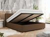 Polsterbett mit Holzlattenrost Doppelbett PAVO CLASSIC, hohe Kopfteil, Bettkasten mit Gasdruckfeder Pocket Matratze - 180 x 200 cm - Braun Kunstleder - VIRE LUX Bild 3