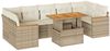 vidaXL 8-tlg. Garten-Sofagarnitur mit Kissen Beige Poly Rattan Akazie 3327460 Bild 2