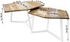 Amagohome Couchtisch 2er-Set sechseckige Couchtische München aus massivem Mangoholz & Eisen Bild 3