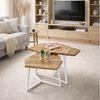 Amagohome Couchtisch 2er-Set sechseckige Couchtische München aus massivem Mangoholz & Eisen Bild 2